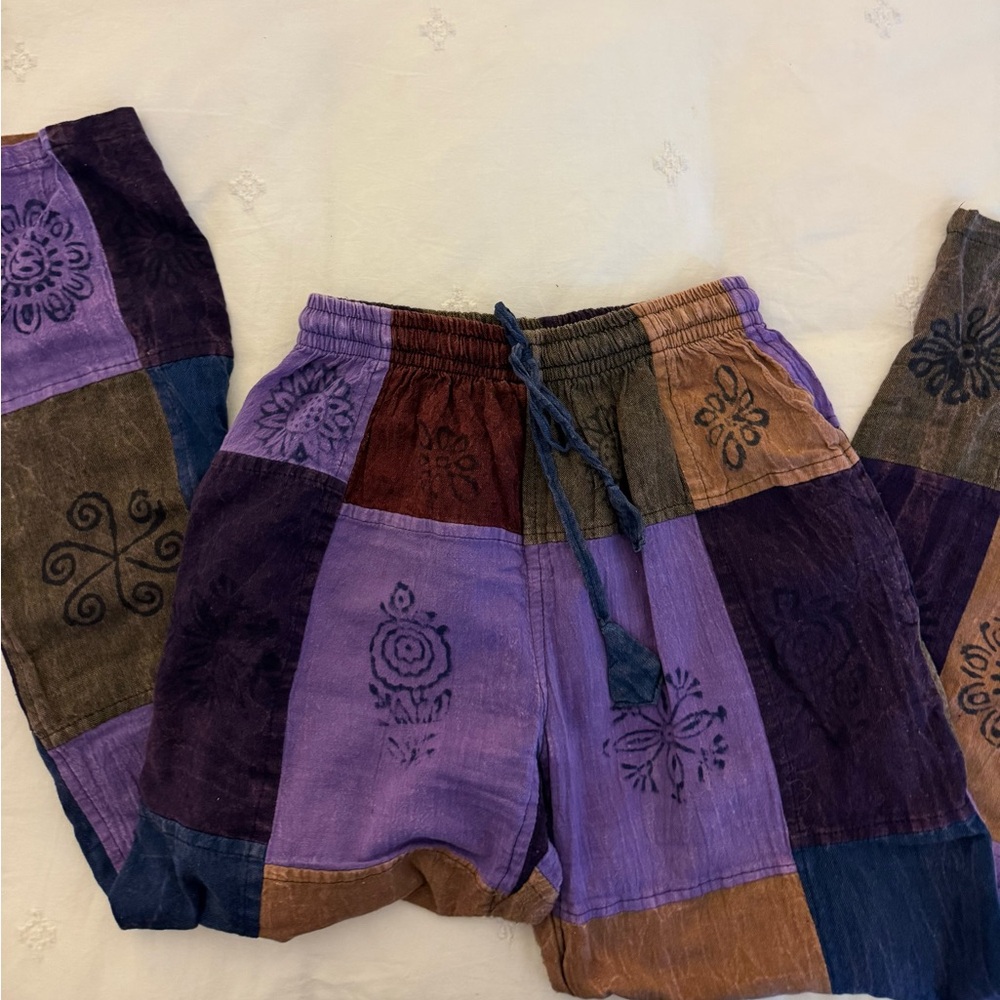 Colorful Boho Patchwork Pants - image 2